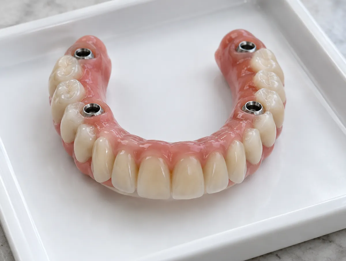 Palateless snap-on dentures for the upper jaw: Omni Dental, Arlington Heights, IL