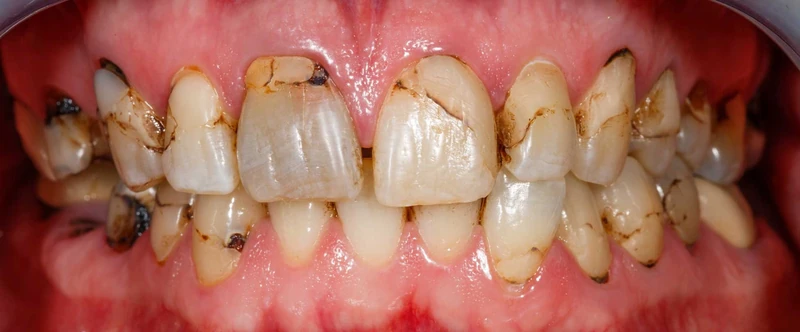 Before smile restoration case 6: an Omni Dental patient's teeth before treatment