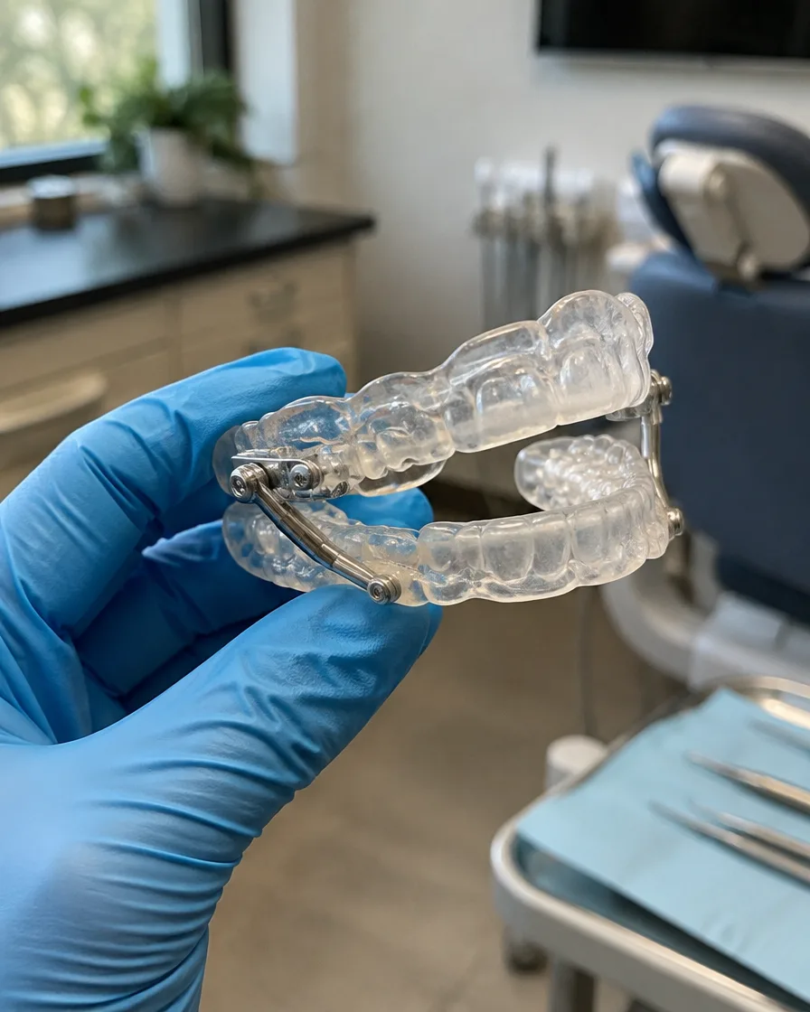Custom sleep apnea oral appliance at Omni Dental in Arlington Heights, IL