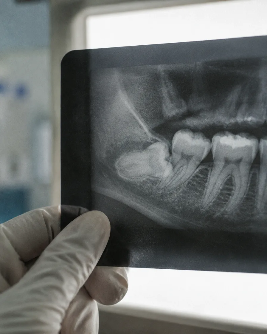 Dental X-ray used to plan a tooth extraction at Omni Dental in Arlington Heights, IL