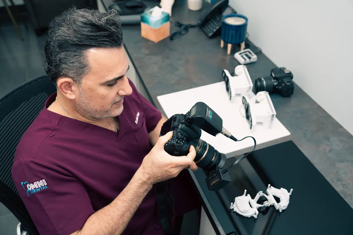 Dr. Poles magnification loupes at Omni Dental in Arlington Heights, IL