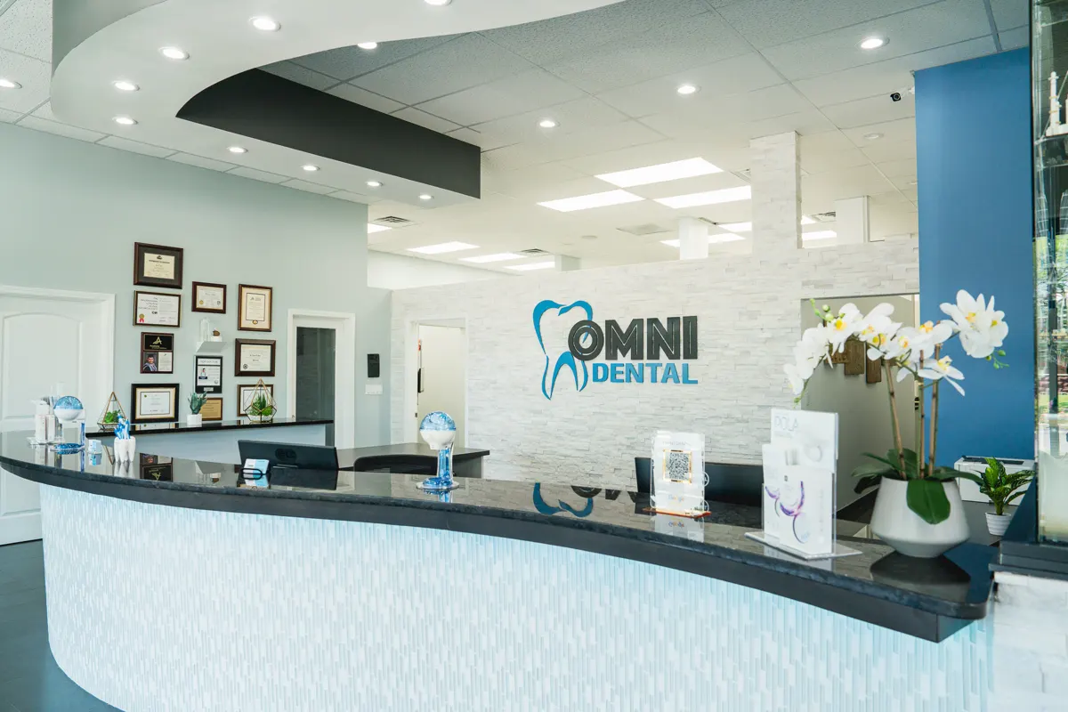 Omni Dental front desk area in Arlington Heights, IL