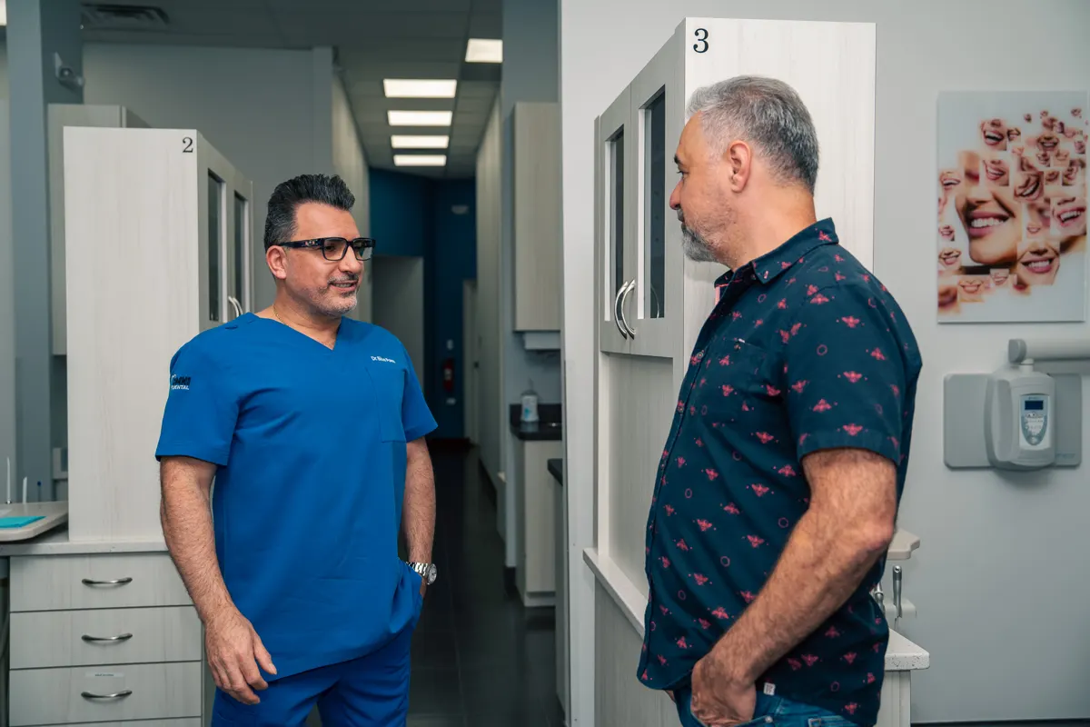 Dr. Poles welcoming a patient in Arlington Heights, IL